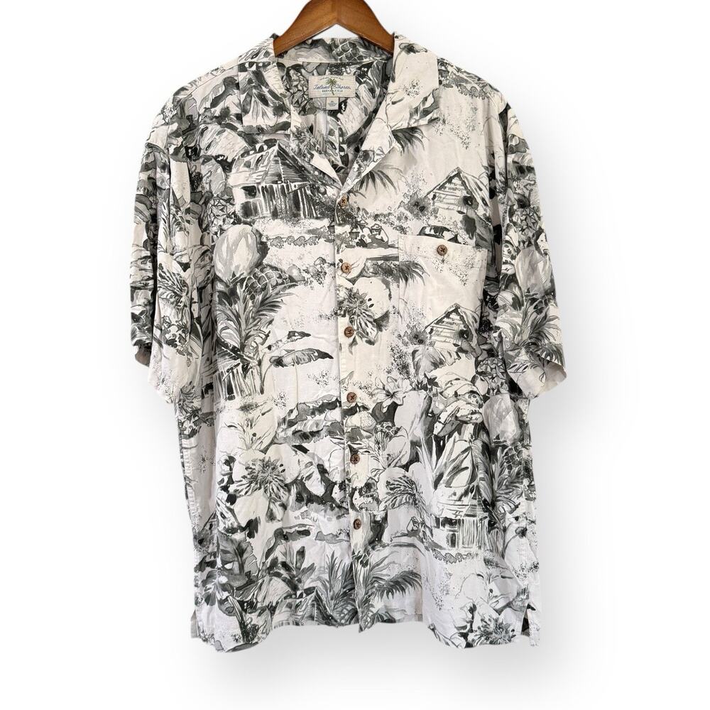 Island Shores Washable 100% Silk Shirt Mens XL Short Sleeve Beach Hawaiian